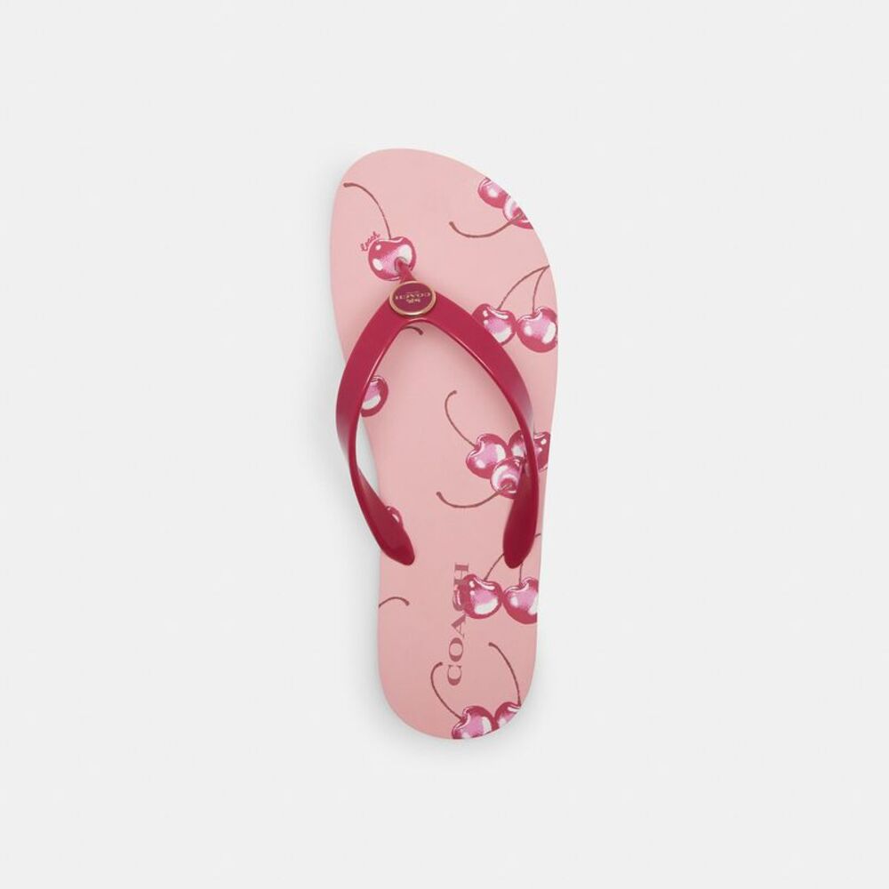 NWT Coach Outlet Zayn Flip Flop Fruit Print - Picture 3 of 7